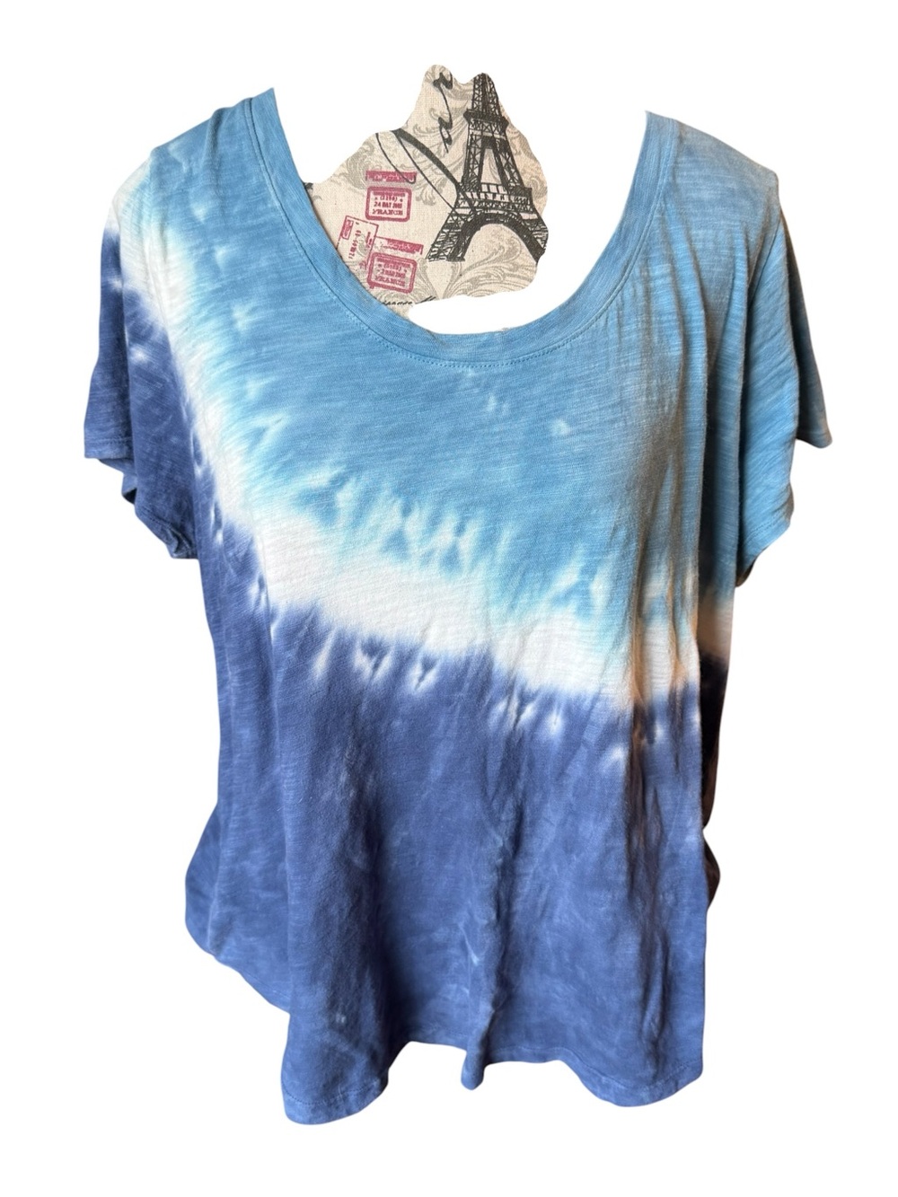 Old Navy Blue Ombre Scoop Neck Short Sleeve Tee